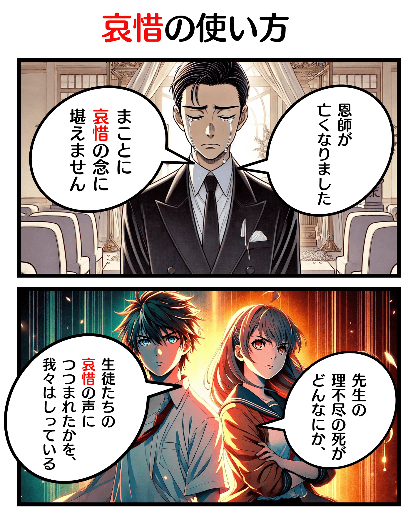 哀惜の使い方のマンガ